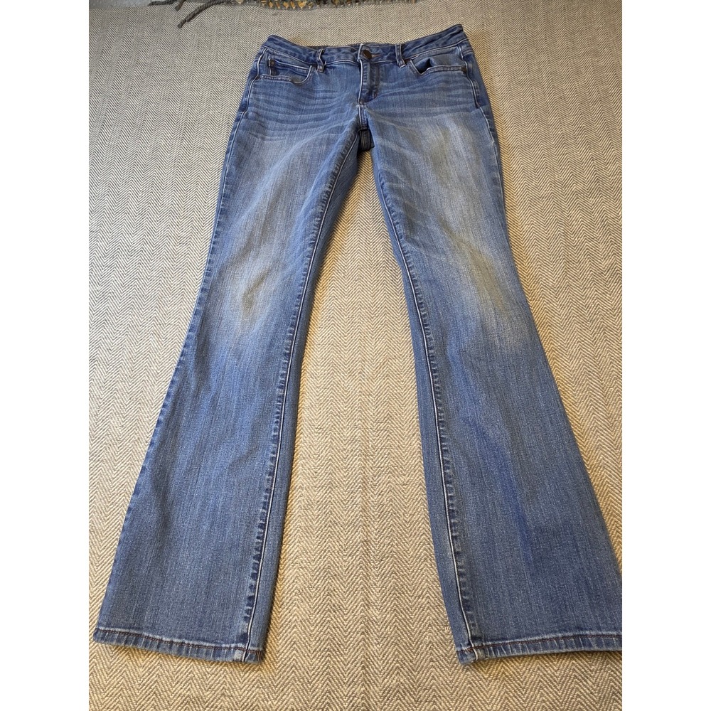 Ana Bootcut Jeans Womens 29/8 Blue Denim Medium Wash Stretch Whiskered Americana